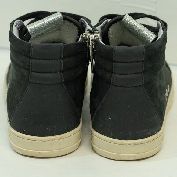 P448 Skate Hi Top Sneaker Black Leather Goth Minimal Streetwear Sneaker Shoe - Picture 13 of 16
